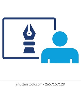 Designer Flat Blue Icon Vector Illustration