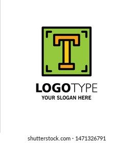 Designer, Font, Path, Program, Text Business Logo Template. Flat Color. Vector Icon Template background