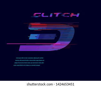 Designer Glitch font in vector format. Number version.