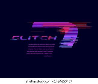 Designer Glitch font in vector format. Number version.