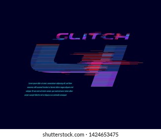 Designer Glitch font in vector format. Number version.