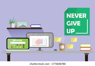 Designer Graphic Desk illustration background