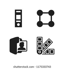designer icon. 4 designer vector icons set. folder, design and color scheme icons for web and design about designer theme