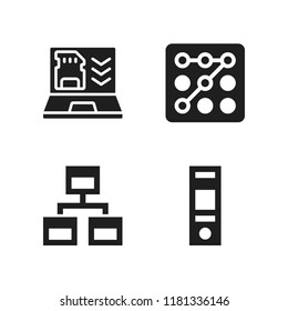 designer icon. 4 designer vector icons set. folder, laptop and sitemap icons for web and design about designer theme