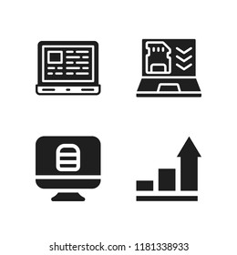 designer icon. 4 designer vector icons set. graphic, website and laptop icons for web and design about designer theme