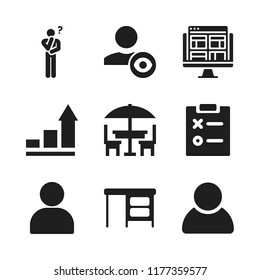 designer icon. 9 designer vector icons set. website, user and desktop icons for web and design about designer theme
