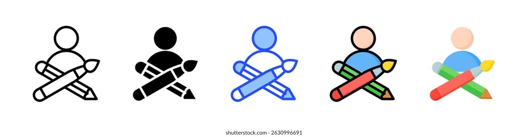 Coleção De Ícones Do Designer Com Vários Estilos