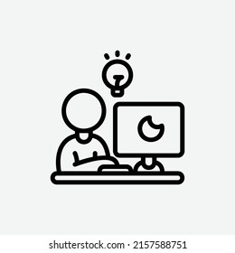  designer icon, isolated brand design outline icon in light grey background, perfect for website, blog, logo, graphic design, social media, UI, mobile app