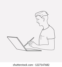 Designer icon line element. Vector illustration of designer icon line isolated on clean background for your web mobile app logo design.