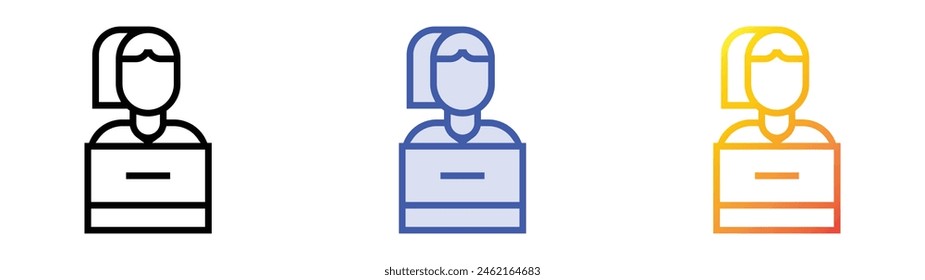 designer icon. Linear, Blue Fill and Gradient Style Design Isolated On White Background