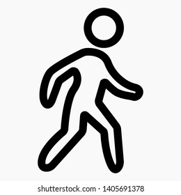 Designer icon running man isolated minimal single flat linear icon for application and info-graphic. Commercial line vector icon for websites and mobile minimalistic flat design.