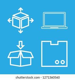 designer icon set about package and laptop vector set