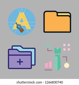 designer icon set. vector set about text editor, graphic, folder and office material icons set.