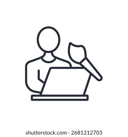 icono de diseñador. Vector. Trazo editable. signo de estilo lineal para uso Diseño web, logotipo. Ilustración de símbolo.