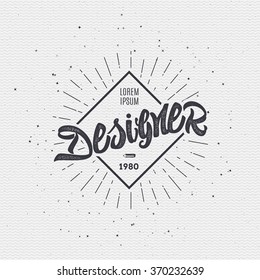 Designer - Insignia sticker can be used as a finished logo, or design, corporate identity presentation