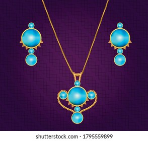 Designer jewelry necklace and ear rings