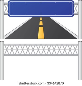 designer label signposts,blank blue road sign