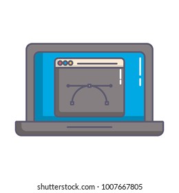 designer laptop computer isolated icon