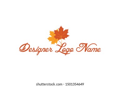 Designer leaf logo design. Isolated on white background.