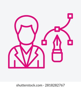 Designer Male trendy pink vector illustration in flat style beautiful background.eps