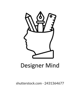 Designer Mind vector outline Icon Design illustration. Graphic Design Symbol on White background EPS 10 File