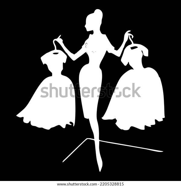 Designer Model Carrying Lady Dress Show Stock Vector (Royalty Free ...