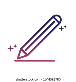 designer pencil social media gradient style icon vector illustration