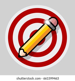 Designer pencil / target / vector illustration