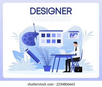 Designer people in flat style. Abstract character. Flat design. Vector illustration design