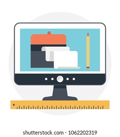 
Designer portfolio concept. Flat vector icon 
