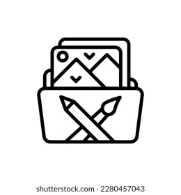 Designer Portfolio icon in vector. Illustration