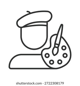 Designer profession concept, icon in line design. designer, creativity, art, profession, artist, illustration, design on white background vector. designer editable stroke icon