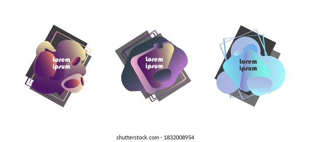 Conjunto de formas de diseñador. Ilustración aislada multicolor vectorial.