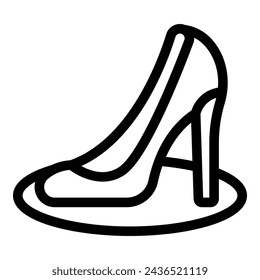 Vector de contorno de icono de colección de zapatos de diseñador. Compra un nuevo estilete. Tacones altos para mujer