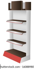 Designer shopping shelving for exhibitions. Vector illustration.