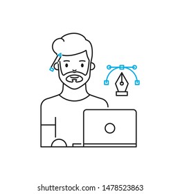 Designer simple outline vector illustration