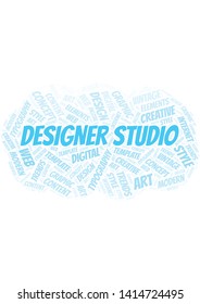 Designer Studio word cloud. Wordcloud made with text only.