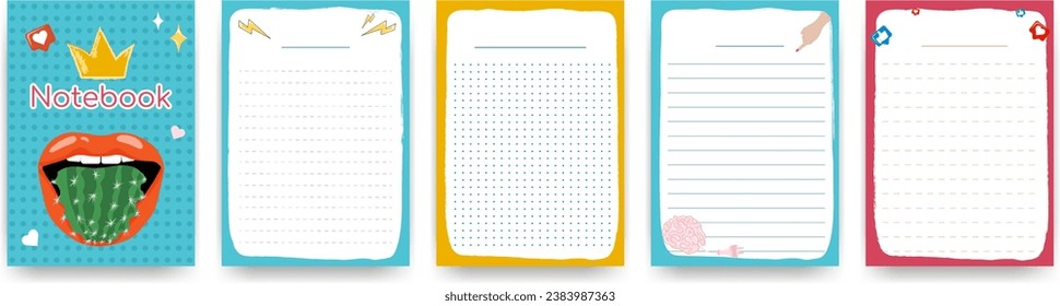 Designer stylish notepad in pop art style