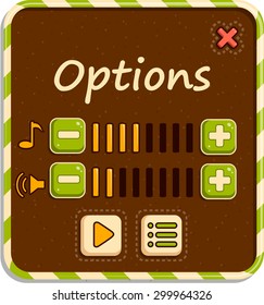 designer sweets gui game interface options.  Vector design for app user interface. Complete set of graphical user interface (GUI) to build 2D video games