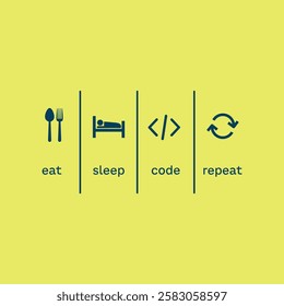 Designer t shirt , inspirational quotes, eat sleep code, repeat