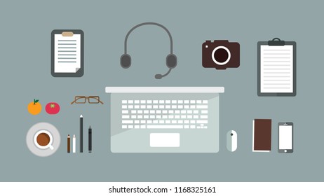 Designer Table flat vector