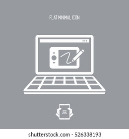 Designer tablet application - Vector flat minimal icon