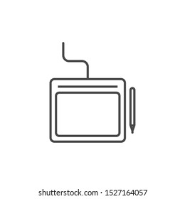 designer tablet and pen technology icon line illustration design