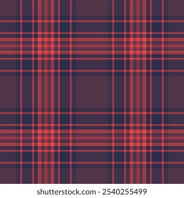 Vector a cuadros de tartán de diseño, fondo de tela de patrón a cuadros. Textil de textura Cliente sin costuras en rojo y paleta de colores oscuros.