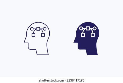Designer thinking vector illustration icon