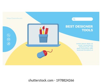Designer tips and tricks web banner, landing page