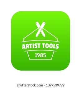 Designer tool icon green vector isolated on white background