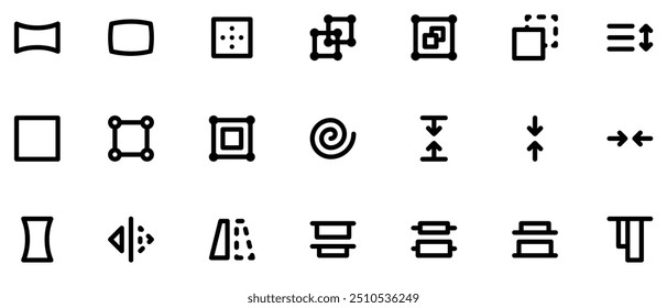 Designer tools: UI UX icon set, user interface icon set collection. design theme items. Buttons and icons. Toolbar