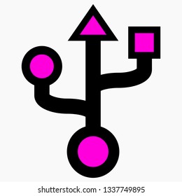 Designer USB Vector Symbol Icon.