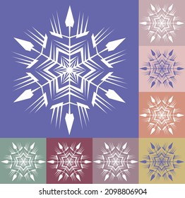Designer vector snowflake on trending 2022 colors